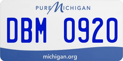 MI license plate DBM0920