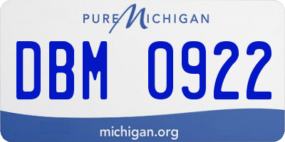 MI license plate DBM0922