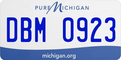MI license plate DBM0923