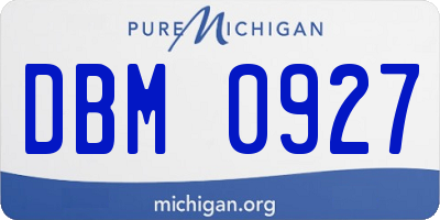 MI license plate DBM0927