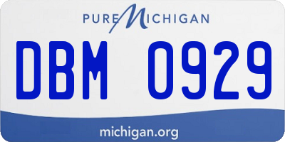 MI license plate DBM0929