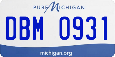 MI license plate DBM0931