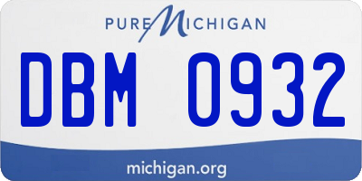 MI license plate DBM0932