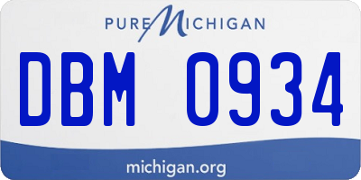 MI license plate DBM0934