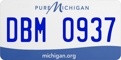 MI license plate DBM0937