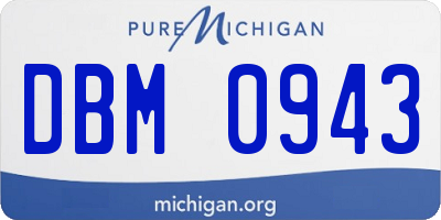 MI license plate DBM0943