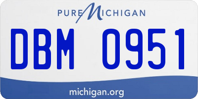 MI license plate DBM0951