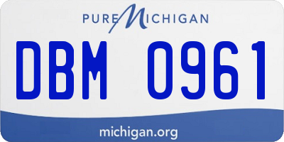 MI license plate DBM0961