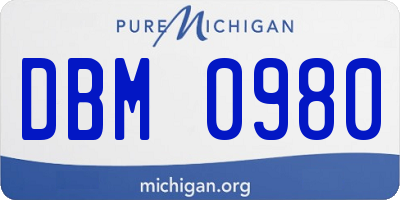 MI license plate DBM0980