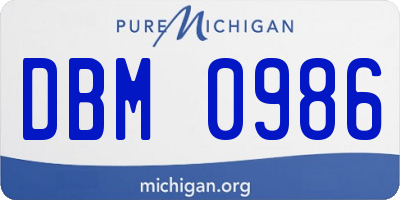 MI license plate DBM0986