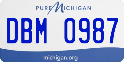 MI license plate DBM0987