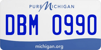MI license plate DBM0990