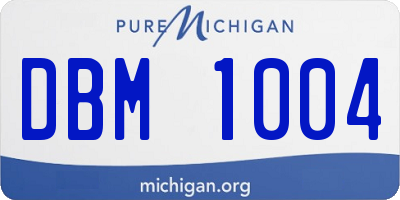 MI license plate DBM1004