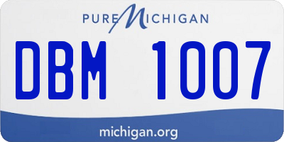 MI license plate DBM1007