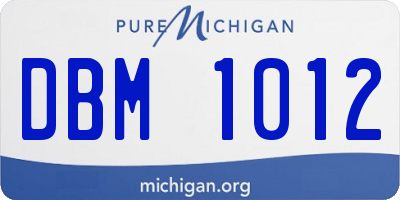 MI license plate DBM1012