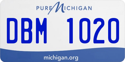 MI license plate DBM1020