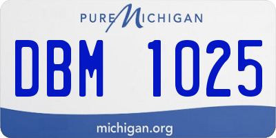 MI license plate DBM1025