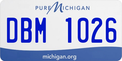 MI license plate DBM1026