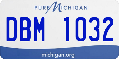 MI license plate DBM1032