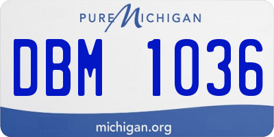 MI license plate DBM1036