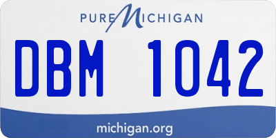 MI license plate DBM1042