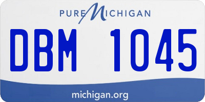 MI license plate DBM1045