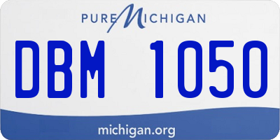 MI license plate DBM1050