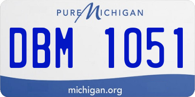 MI license plate DBM1051