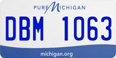 MI license plate DBM1063