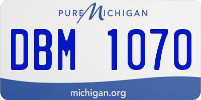MI license plate DBM1070