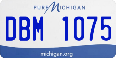MI license plate DBM1075
