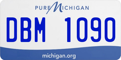 MI license plate DBM1090