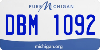 MI license plate DBM1092