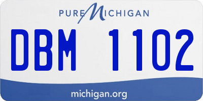 MI license plate DBM1102