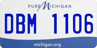 MI license plate DBM1106