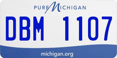 MI license plate DBM1107