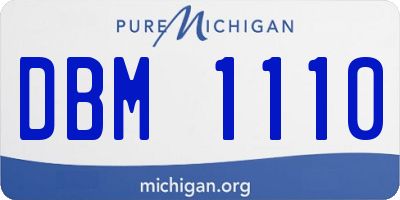 MI license plate DBM1110