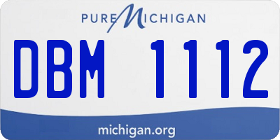 MI license plate DBM1112