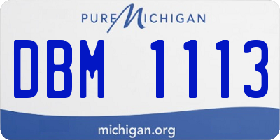 MI license plate DBM1113