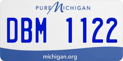 MI license plate DBM1122
