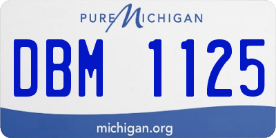 MI license plate DBM1125