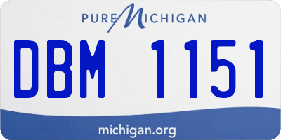 MI license plate DBM1151