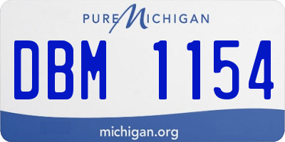 MI license plate DBM1154