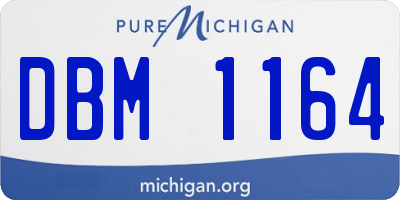 MI license plate DBM1164