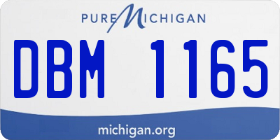 MI license plate DBM1165