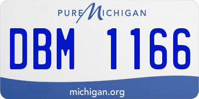 MI license plate DBM1166