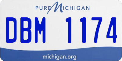 MI license plate DBM1174