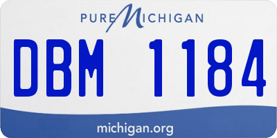 MI license plate DBM1184