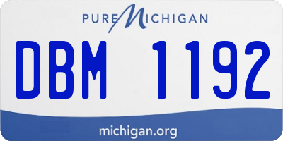 MI license plate DBM1192
