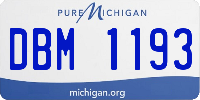 MI license plate DBM1193